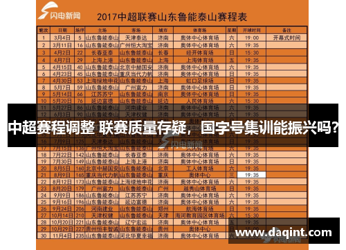 中超赛程调整 联赛质量存疑，国字号集训能振兴吗？